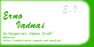 erno vadnai business card